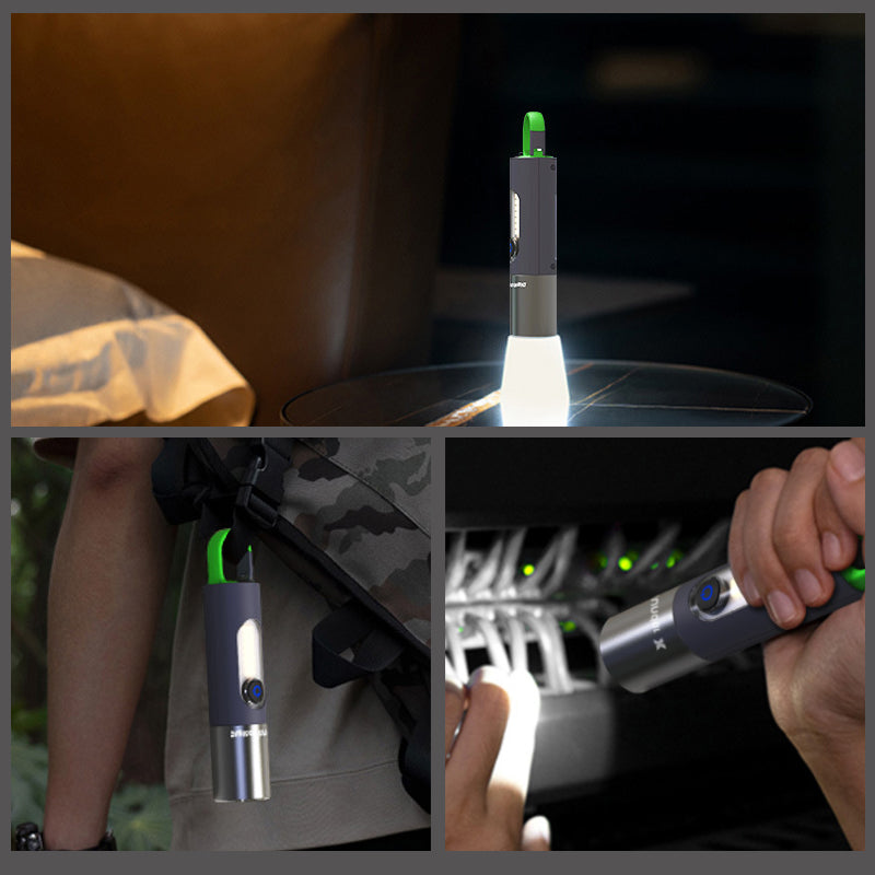 Portable & durable LED zoomable flashlight, perfect for camping, hiking, & outdoor adventures.