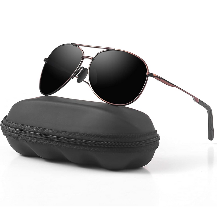 Unisex polarized aviator sunglasses, ideal for outdoor activities and sun protection