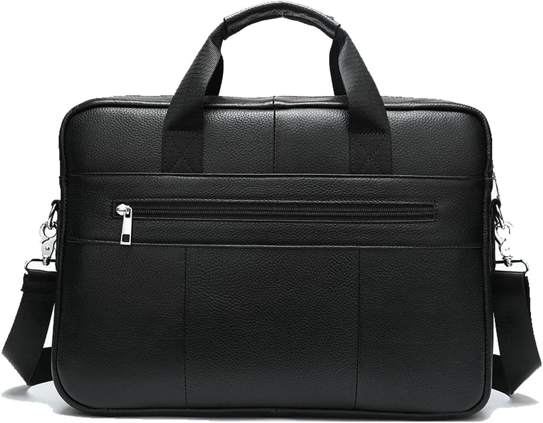 Durable cowhide leather business brief for men & women, featuring ample organizer pockets.
