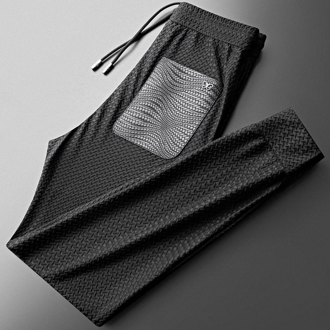 Soft fabric bottoms of a premium jacquard lounge set, ideal for athleisure & comfort.