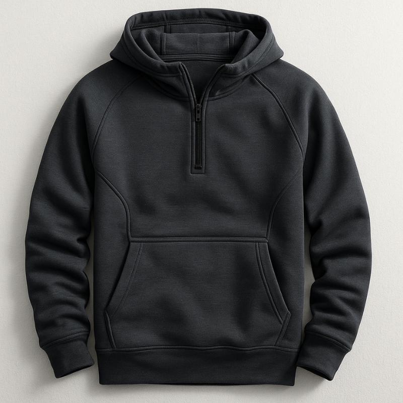 Person relaxing in a comfortable unisex premium pullover hoodie, ideal loungewear & everyday casual outerwear.