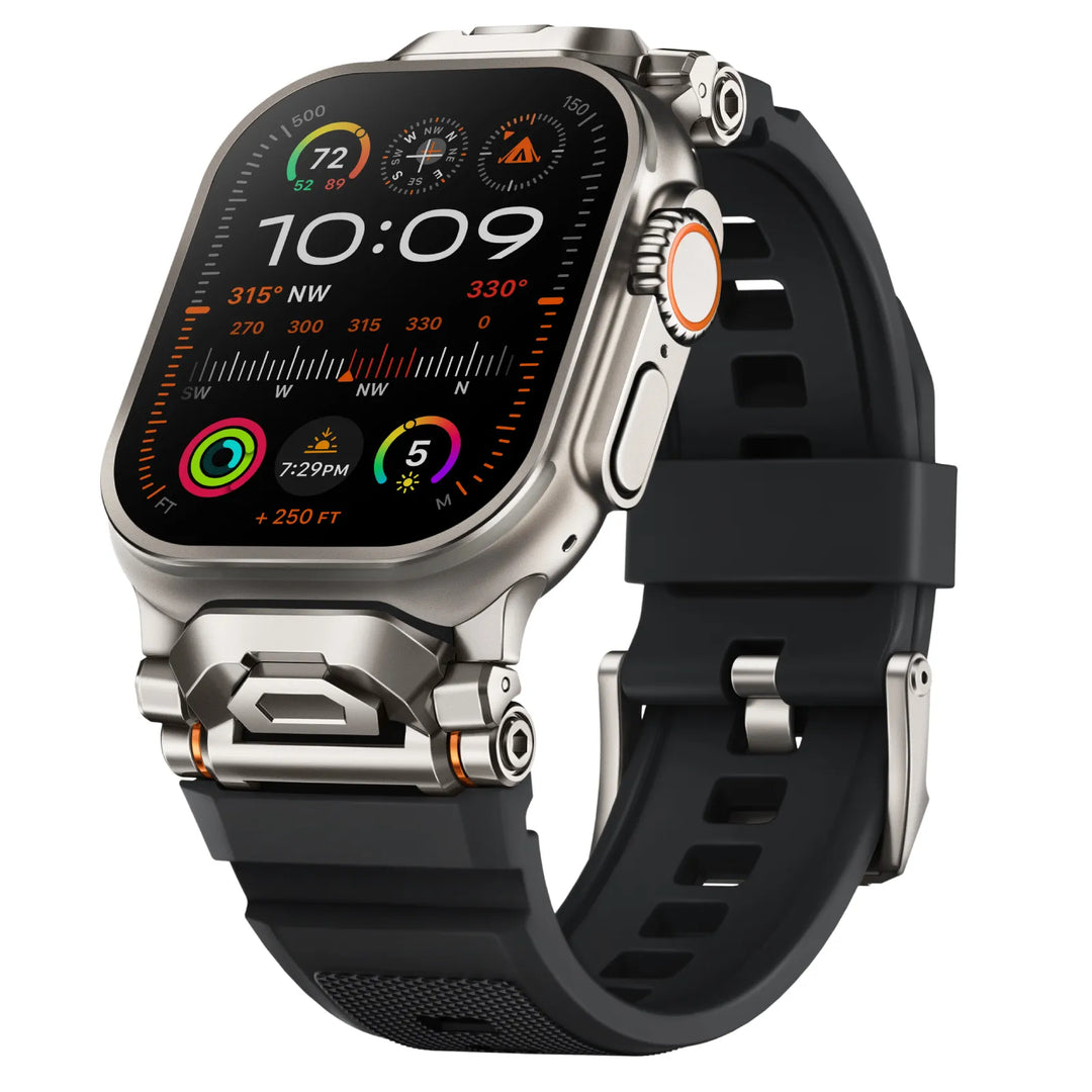 Unisex premium silicone smartwatch band with durable lugs.