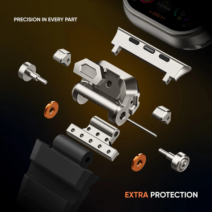 Comfortable silicone replacement band with strong quick-release lugs.