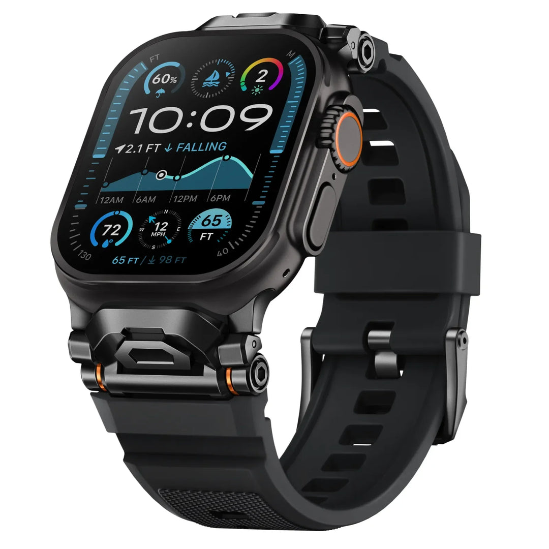 Comfortable silicone replacement strap for daily wear smartwatch.