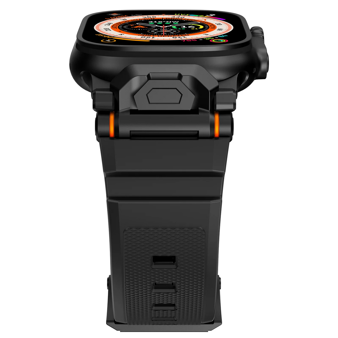 Versatile silicone replacement strap, quick-release and long-lasting.
