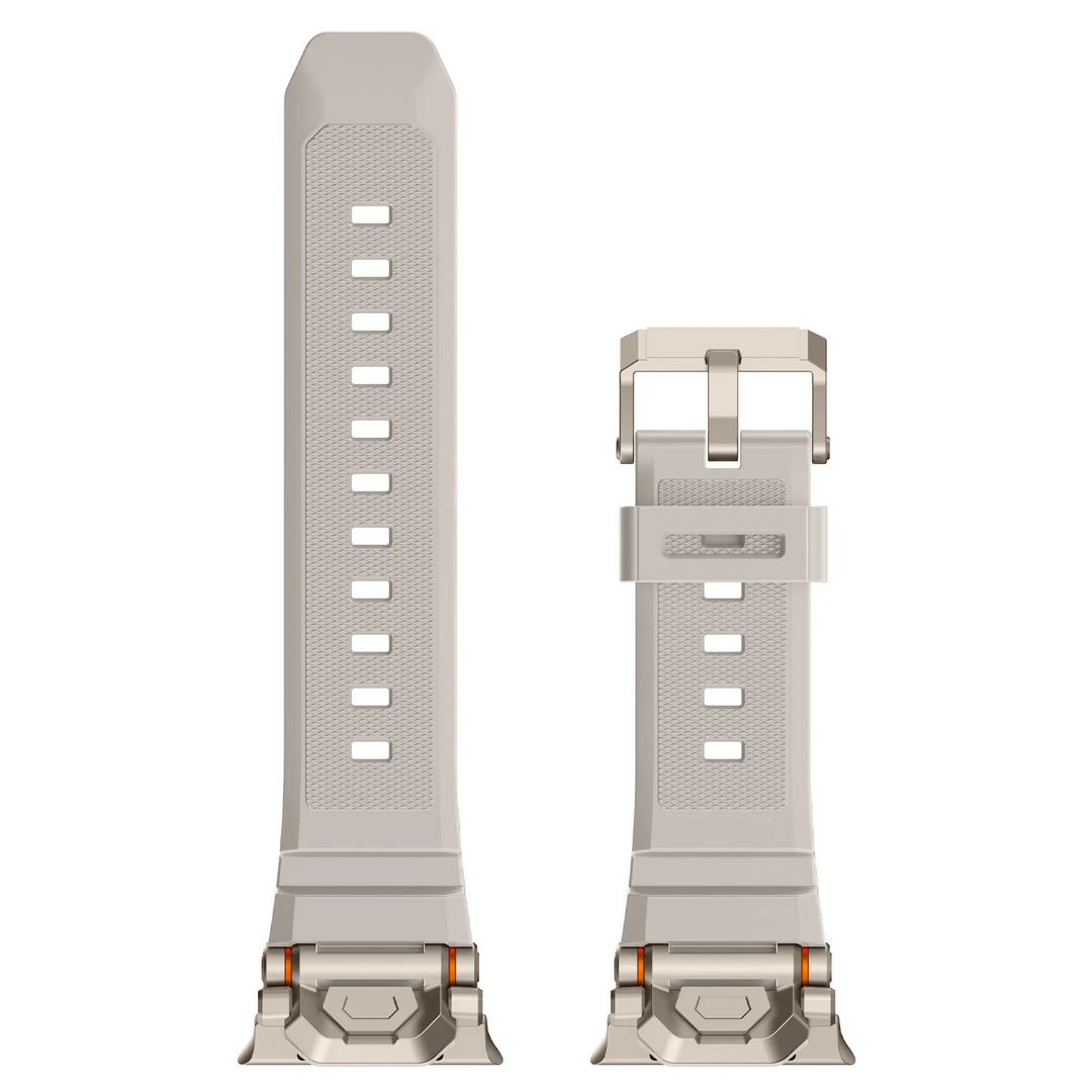 Rugged silicone watch band, premium feel and durable quick-release lugs.