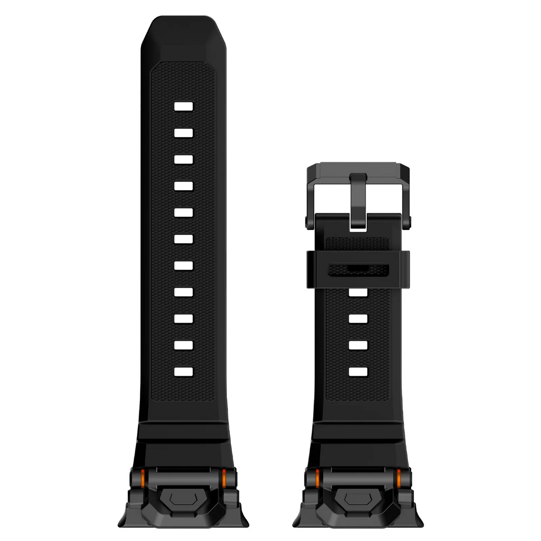 Versatile silicone replacement strap, durable for daily wear, quick-release.