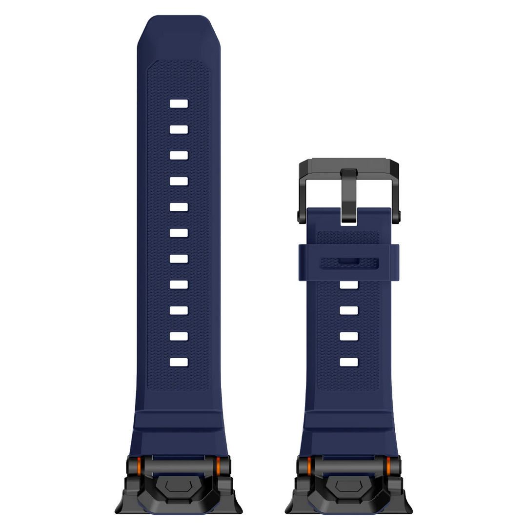 Unisex silicone smartwatch band, comfortable, rugged, with durable lugs.