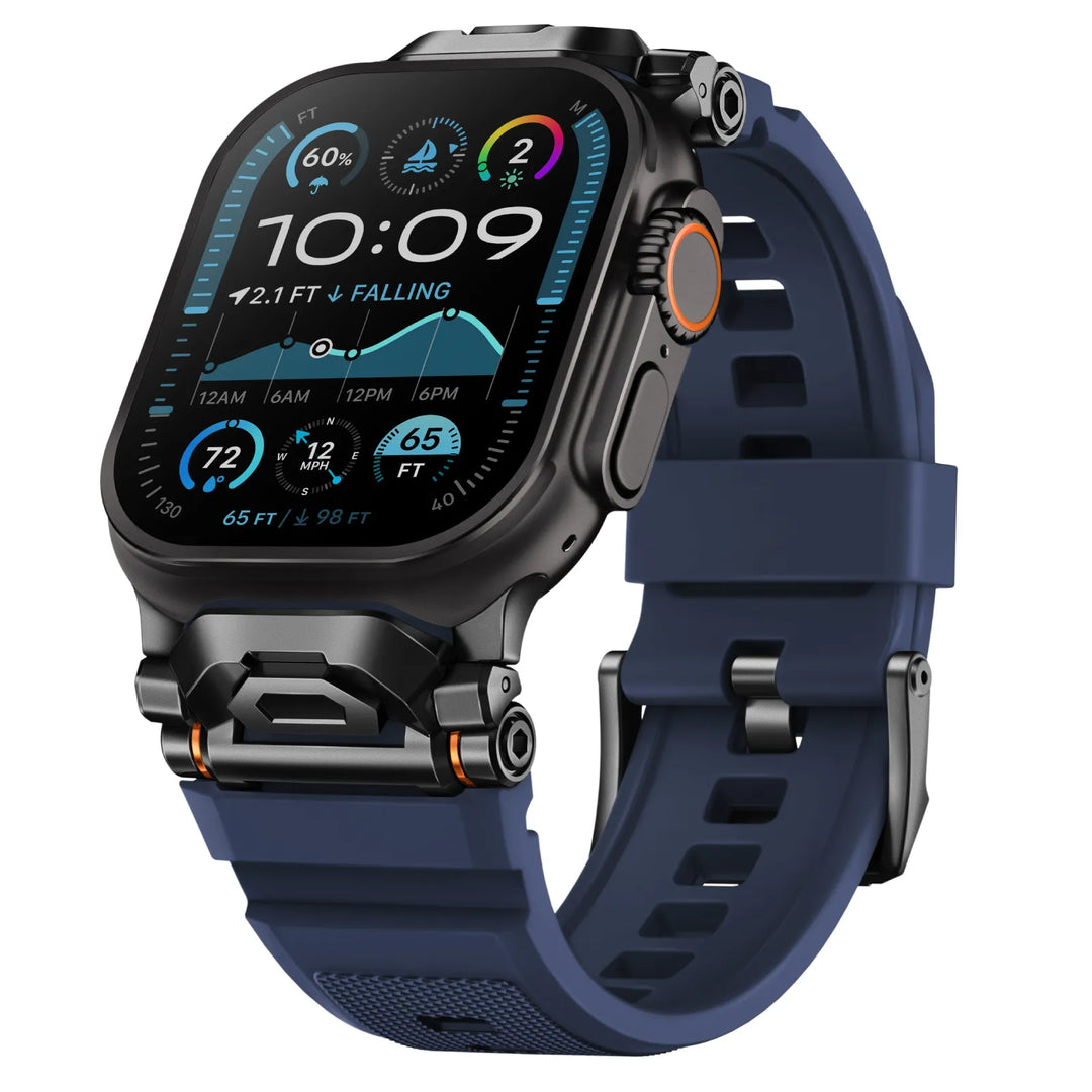 Rugged smartwatch strap, premium silicone with strong lugs.