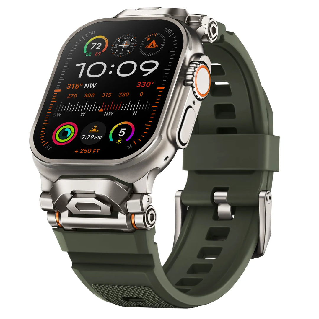 Premium quick-release silicone strap for smartwatches, robust lugs.