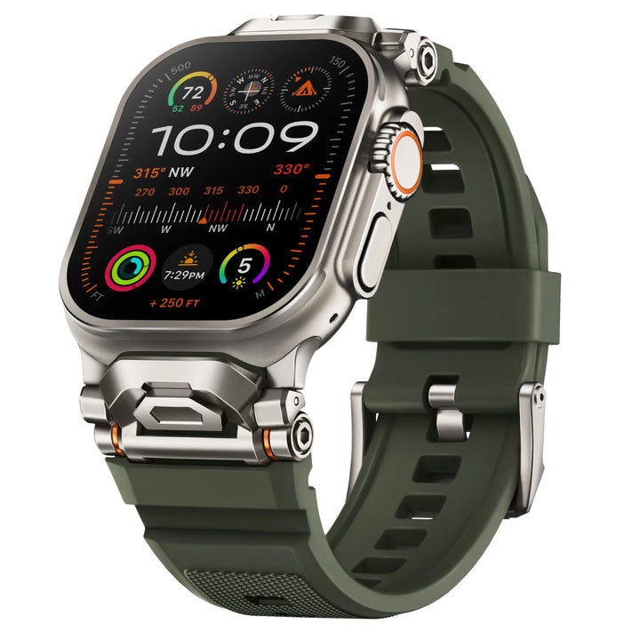Premium quick-release silicone strap for smartwatches, robust lugs.