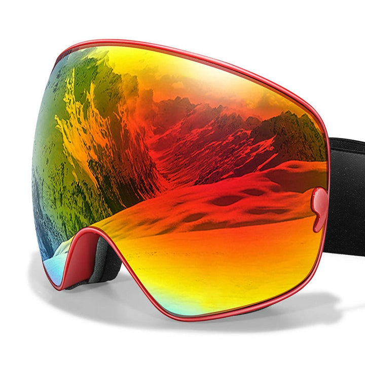 Clear vision premium unisex ski goggles with anti-fog, UV400 & night vision for winter sports eye protection.