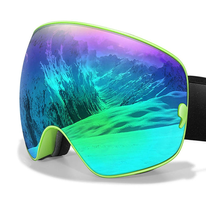 Comfortable unisex ski goggles with adjustable strap, anti-fog & UV400 for all-day wear.