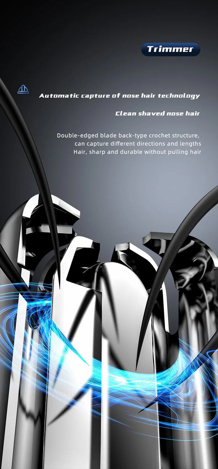 High-quality unisex hair trimmer showcasing its compact design, perfect for travel and daily hygiene