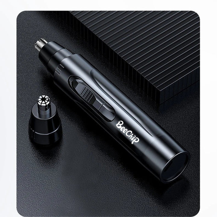 Professional grade unisex nose and ear trimmer on a clean surface, ready for use, emphasizing hygiene