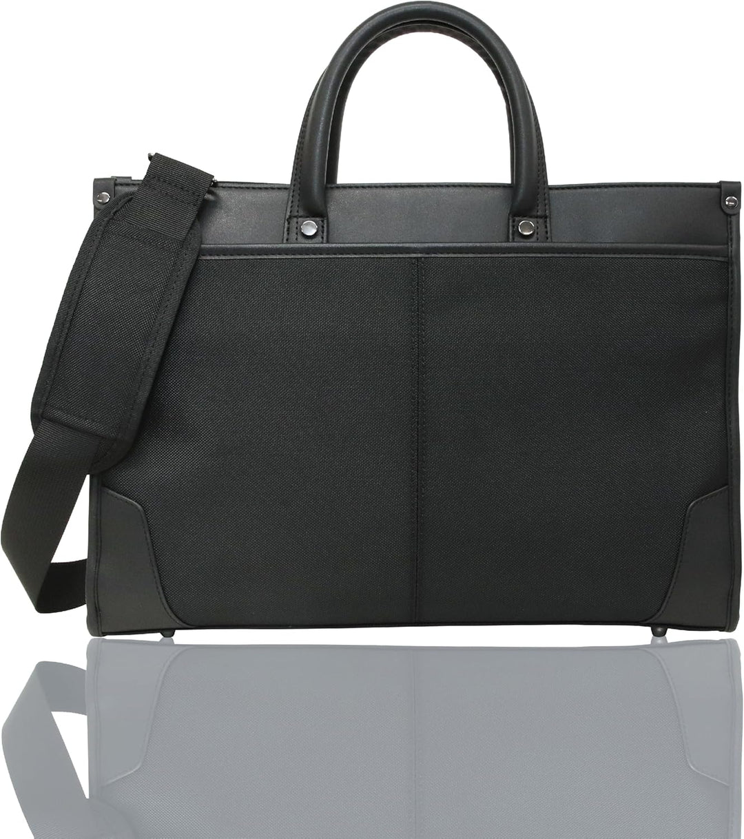 Unisex professional synthetic leather 2-way business briefcase with organized storage for laptop & documents.