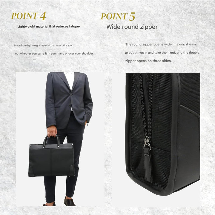 Versatile professional 2-way business briefcase with organized storage, perfect for laptop & work essentials.