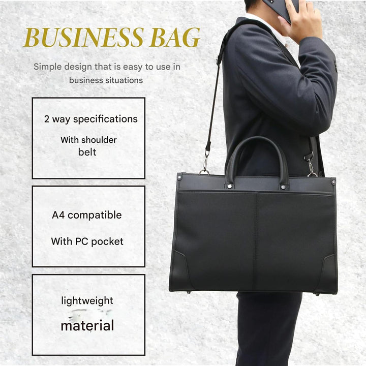 Stylish unisex business work bag; synthetic leather, ideal as laptop bag, document holder & for travel.