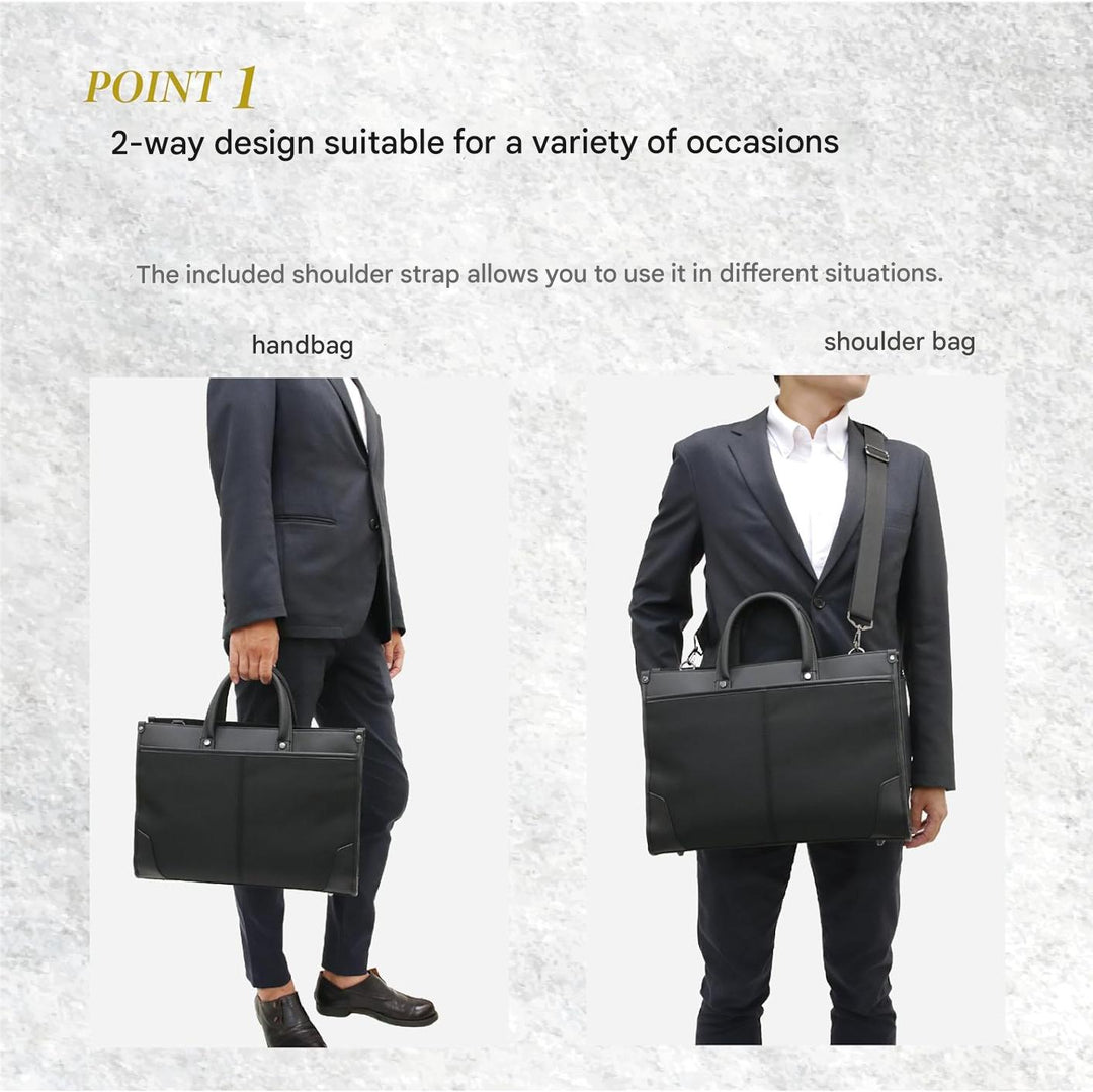 Durable synthetic leather professional business bag, a 2-way briefcase for laptop, documents & daily work travel.