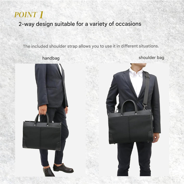 Durable synthetic leather professional business bag, a 2-way briefcase for laptop, documents & daily work travel.