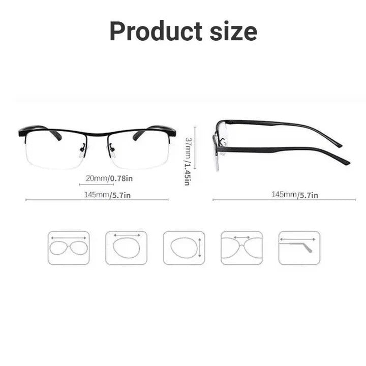 Vision correction with these progressive reading glasses, featuring blue light & UV protection.