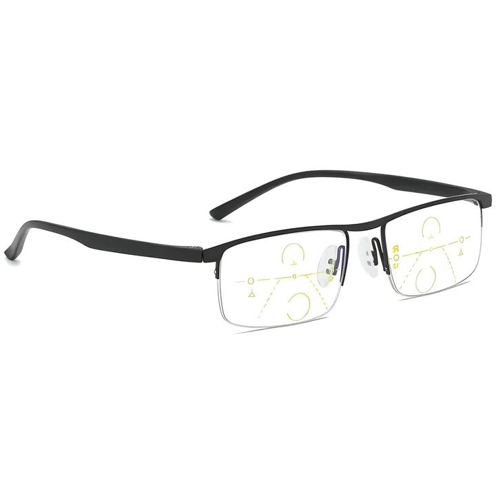 Progressive multifocal reading glasses, unisex, with blue light & UV protection.
