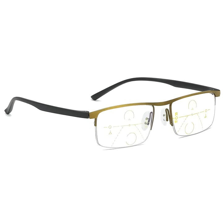 High-quality unisex progressive reading glasses with blue light filter & UV protection.