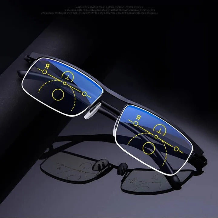 Protect your eyes with these progressive reading glasses, offering blue light & UV defense.