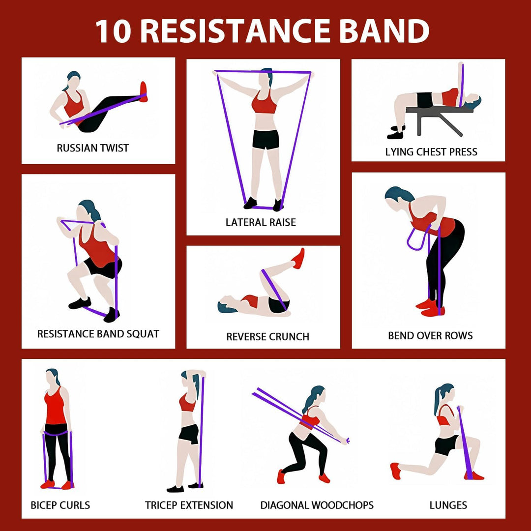 Exercise bands for full-body strength training, pull-up assistance, and home gym workouts. Unisex design.