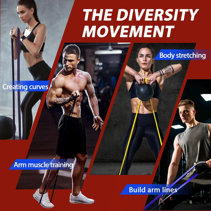 Portable resistance bands for men & women to enhance strength, build muscle, and assist with pull-ups.