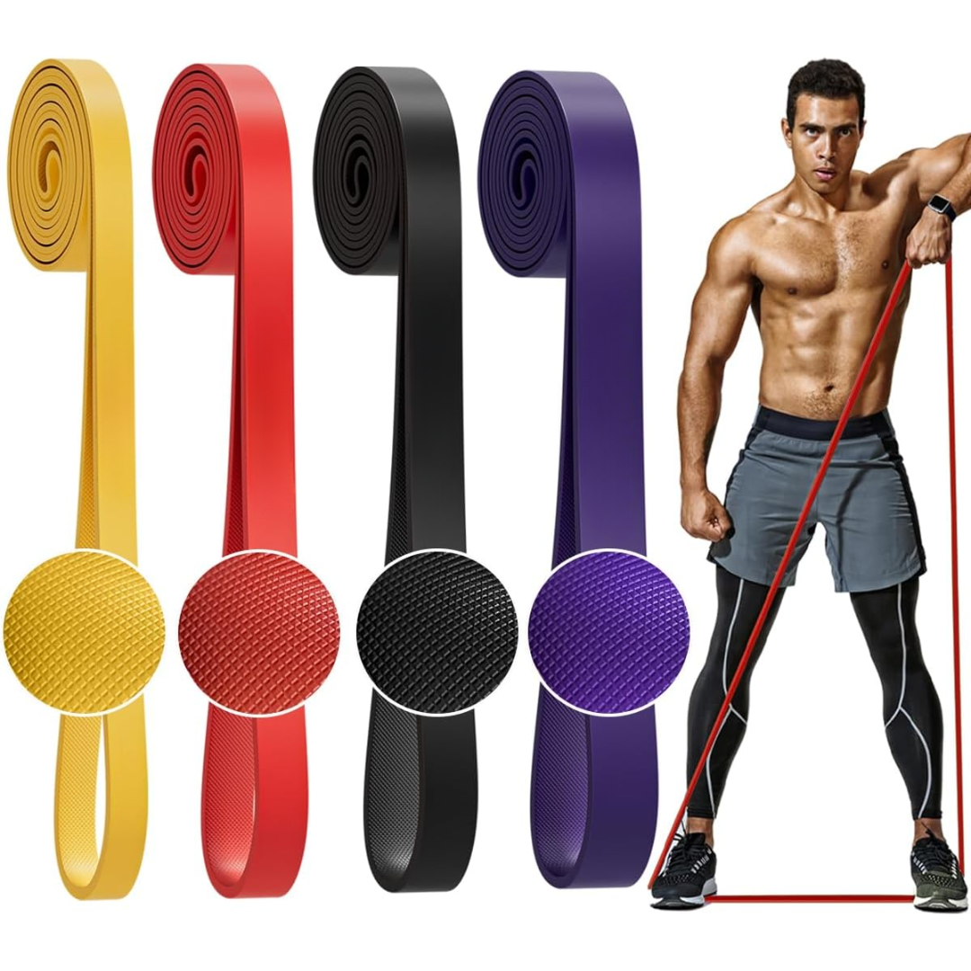 Multilevel resistance bands for pull-up assist, strength training, and flexibility. Essential for progressive workouts.