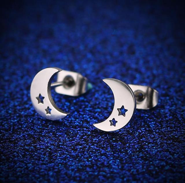 Pair of stylish unisex punk stud earrings, essential bold statement jewelry.