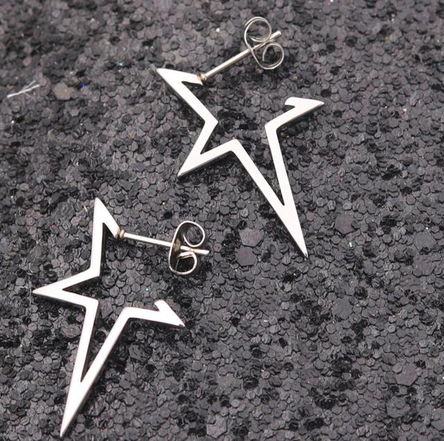 Stylish punk stud earrings, perfect unisex accessory for a bold fashion statement.