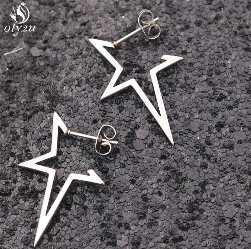Glamorous punk stud earrings, bold unisex jewelry adding a sparkle to edgy outfits.