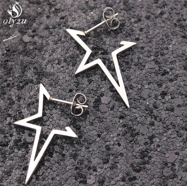 Glamorous punk stud earrings, bold unisex jewelry adding a sparkle to edgy outfits.