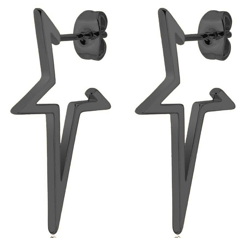 Rocker chic punk stud earrings, bold unisex accessory for a rebellious fashion statement.
