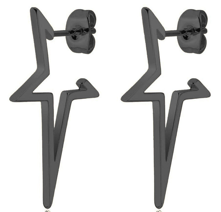 Rocker chic punk stud earrings, bold unisex accessory for a rebellious fashion statement.