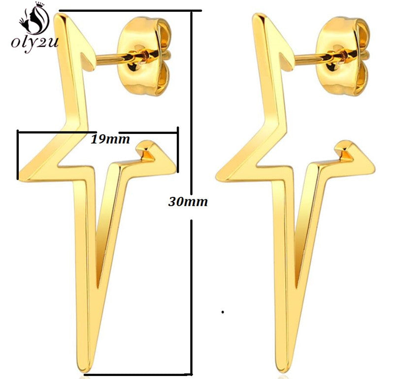 Unique punk stud earrings, bold unisex design standing out as edgy fashion jewelry.