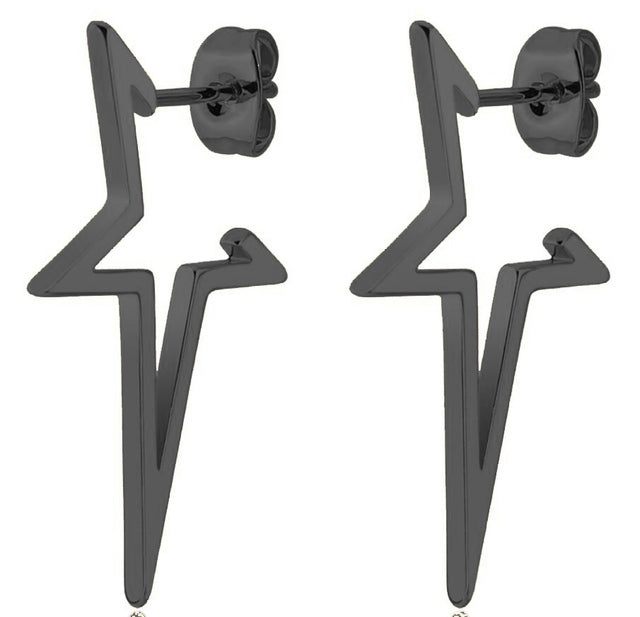 Metallic punk stud earrings with edgy detailing, a bold unisex fashion accessory.