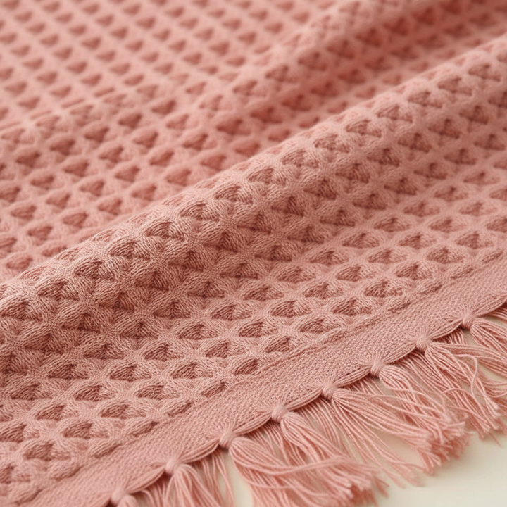 Soft unisex cotton waffle towel, perfect for beach, bath or spa, offering superior absorbency