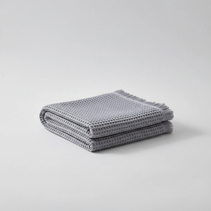 Waffle weave pure cotton towel, a luxurious and highly absorbent unisex option for bath or spa