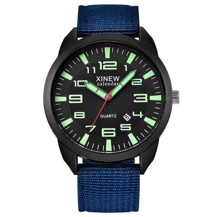 Practical unisex quartz watch with an illuminated dial, calendar, and a comfortable, durable metal band.
