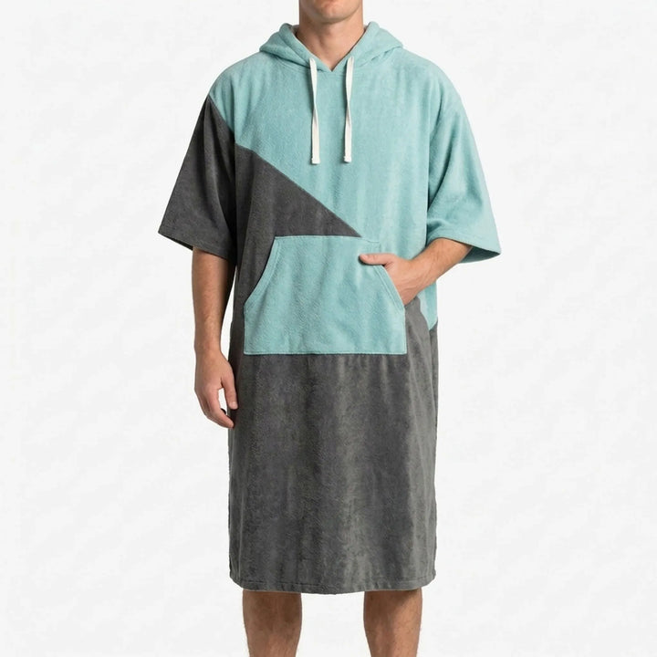 Soft, absorbent quick-dry unisex surf poncho & beach robe with hood. Ideal changing towel for swimming & water sports.
