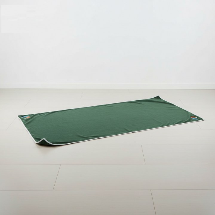Compact BeachComfort microfiber towel, ideal for quick-drying and outdoor gear