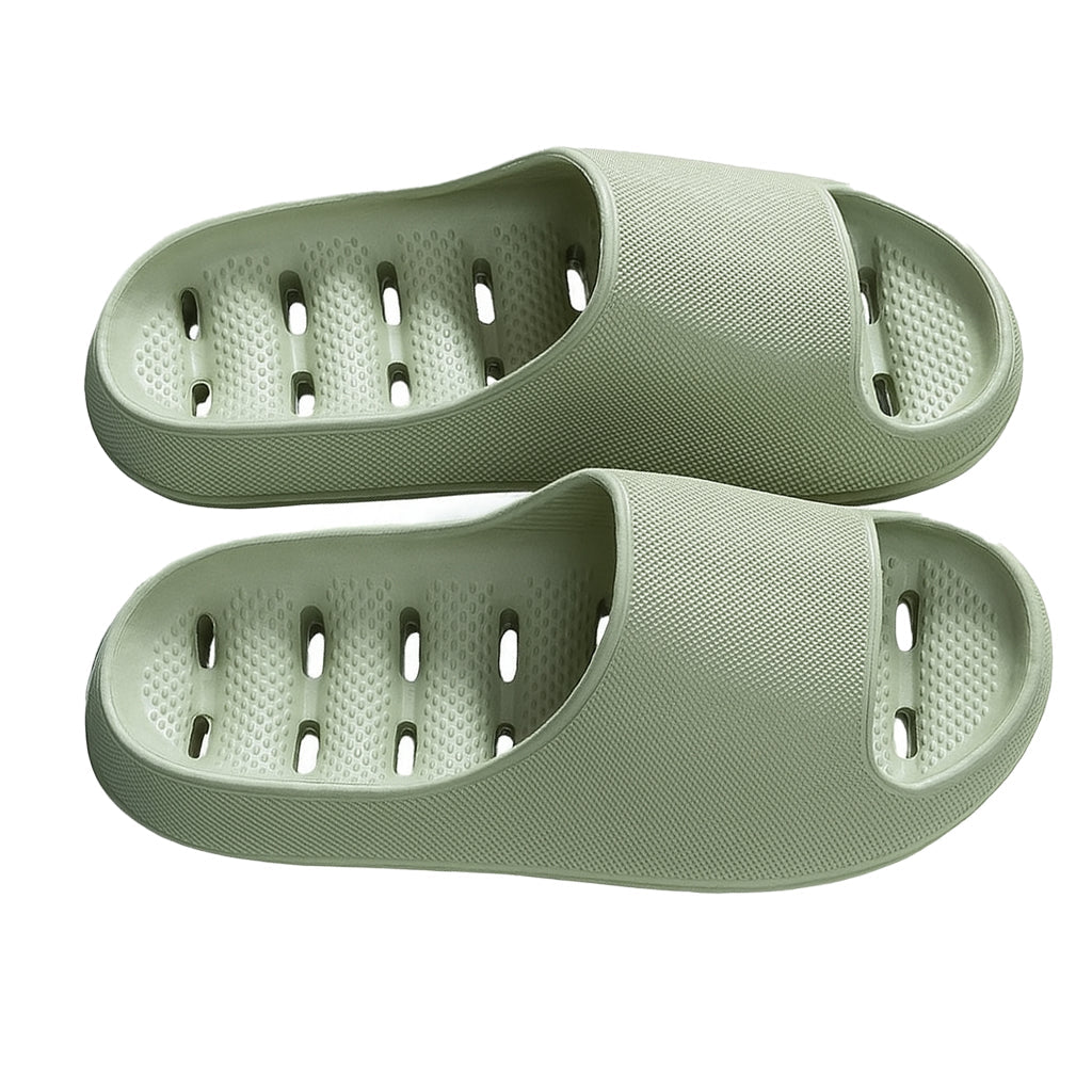 Lightweight quick-dry pool shoes & bathroom sandals, featuring drainage holes for wet environments.