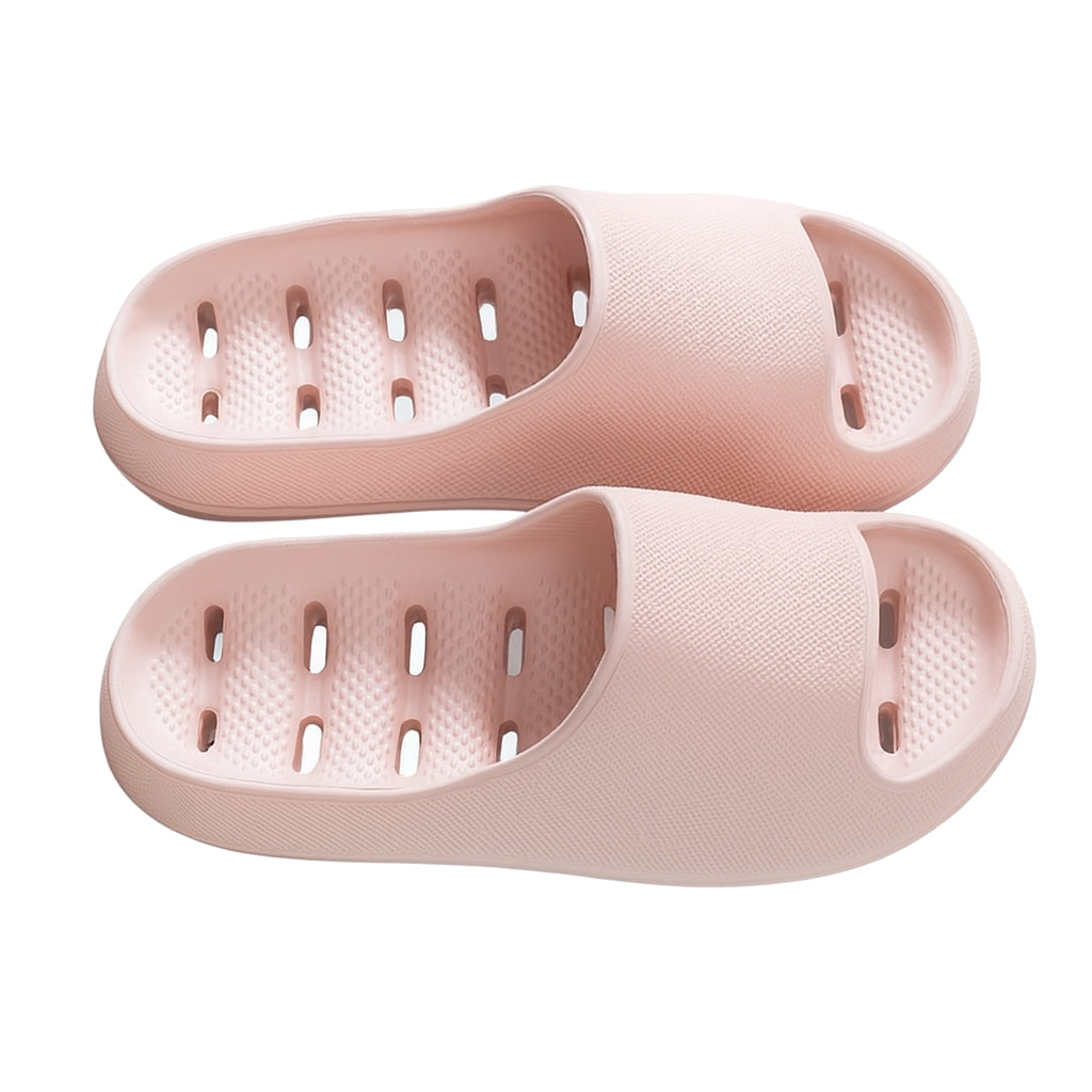 Unisex quick-dry shower slippers, non-slip & lightweight, with drainage holes for comfort and hygiene.
