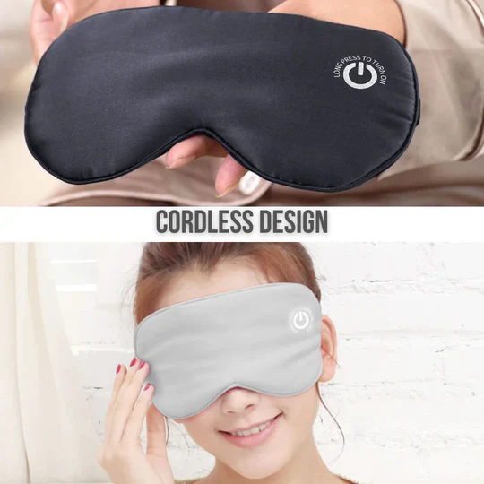 Stylish unisex heated eye mask, USB charged, perfect for relaxation, stress relief, and promoting overall eye wellness.