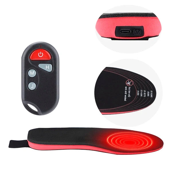 Comfortable unisex rechargeable heated insoles for warm feet, perfect winter accessory.