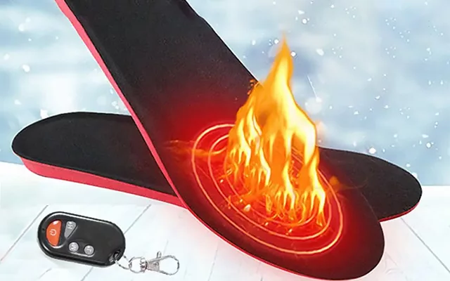 Electric rechargeable foot warmers, thermal shoe inserts for consistent, adjustable warmth.