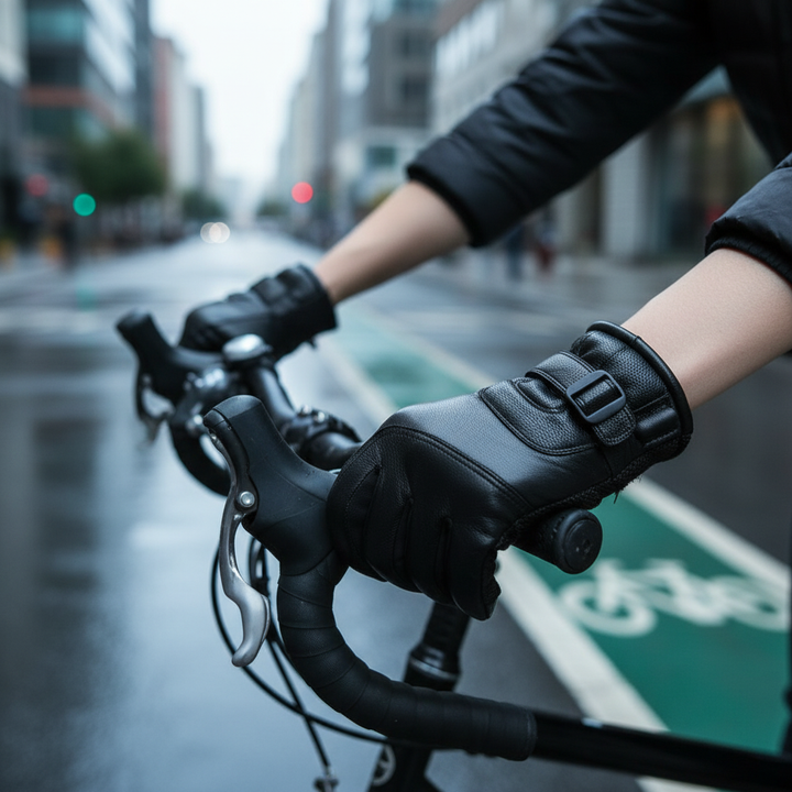 Unisex rechargeable heated winter gloves for cold weather, black, waterproof, touchscreen compatible
